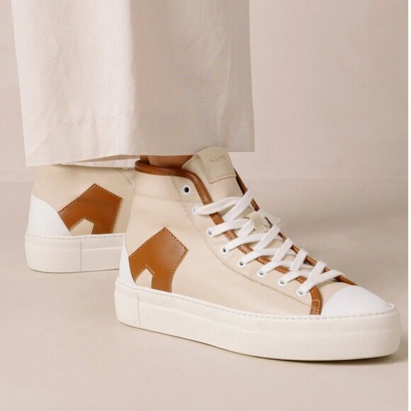 ALOHAS Shoes - ALOHAS TB.35 Hi-Top Brown & Cream Leather Sneakers Women's US 7